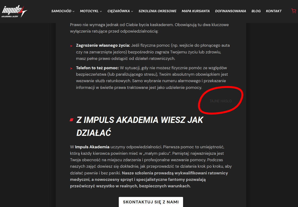 Podpowiedź gdzie szukać tajnego hasła